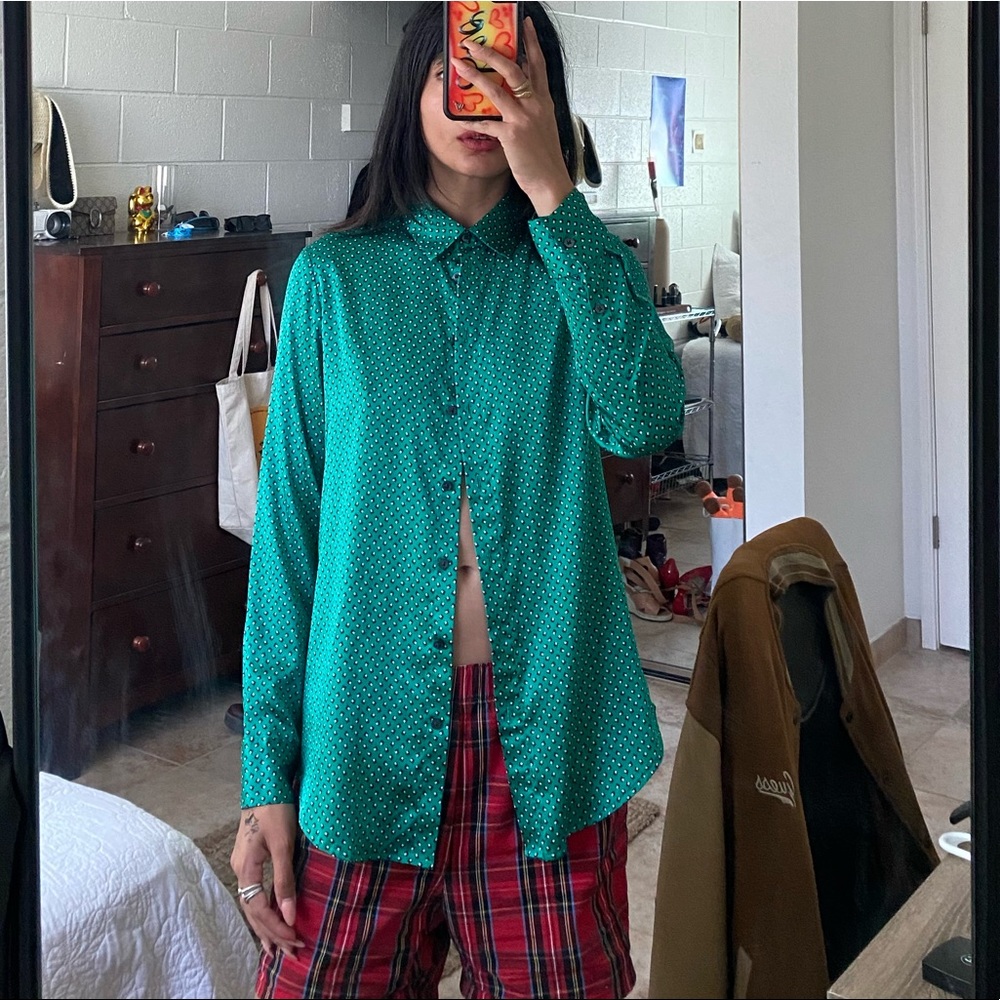 Button down Emerald green Banana Republic camisole